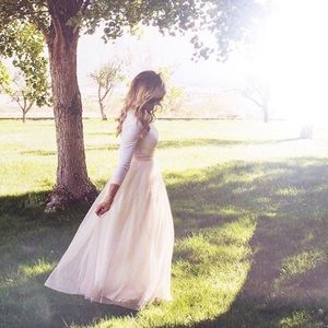 Lauren Conrad Runway tulle blush ombre skirt